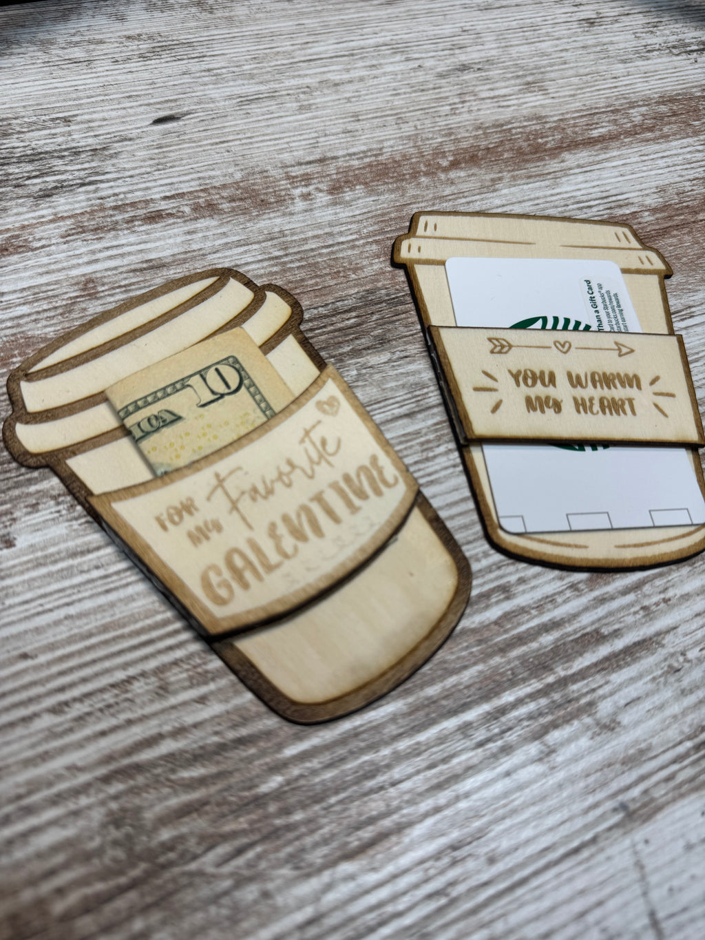☕ Custom Cut & Engraved Coffee Gift Card Holders